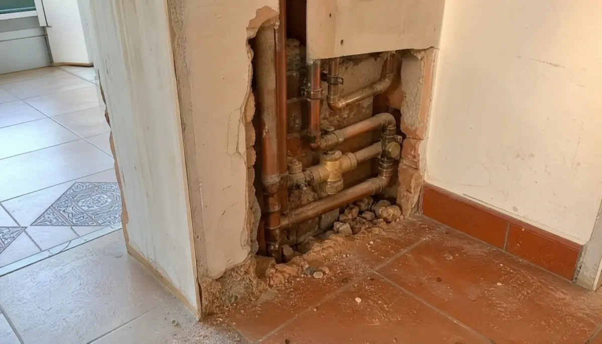 Tubería en pared