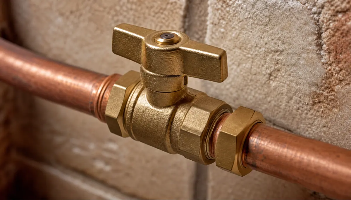 Llave de paso instalada