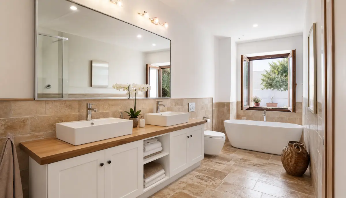 Baño con doble lavabo